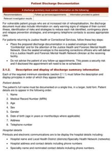 Free Nursing Hospital Discharge Checklist Templates Pdf