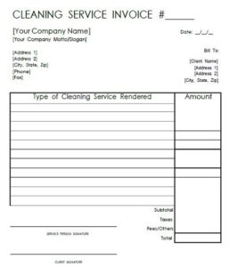 18+ Free Cleaning Service Receipt Templates & Sample » Template Republic