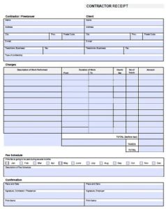 20+ Free Contractor Receipt Templates » Template Republic