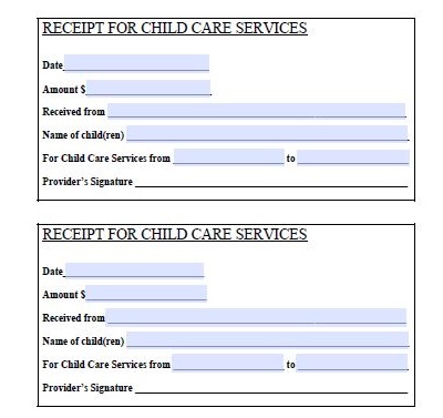 receipt for child care