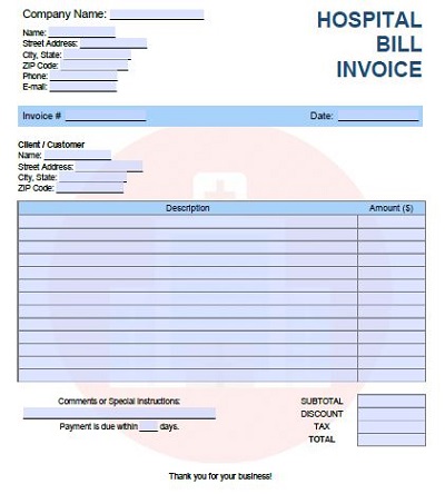 medical bill template