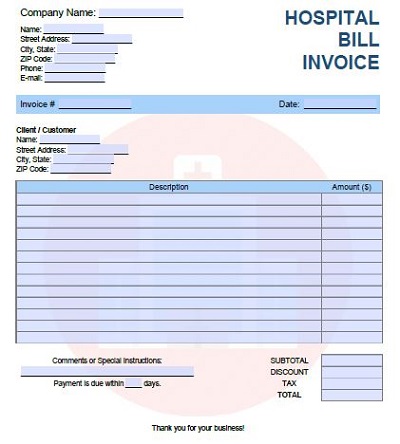 Hospital Bill Format In Excel Free Download ~ Excel Templates