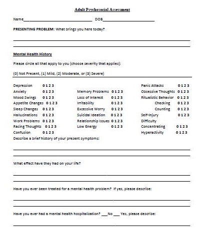 psychosocial assessment template pdf