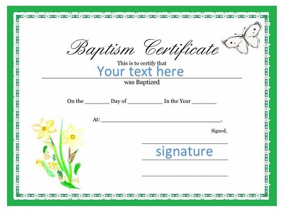 dedication certificate