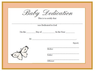 printable baby dedication certificate
