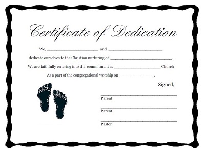 child dedication certificate editable