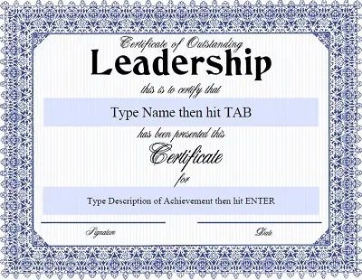 leadership award template