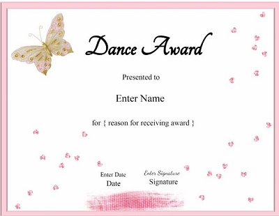 Best Dance Certificate