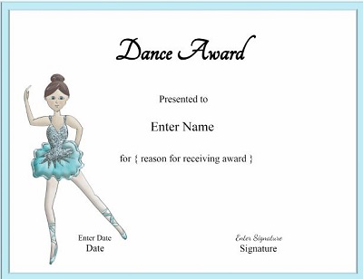 Dance Award Template
