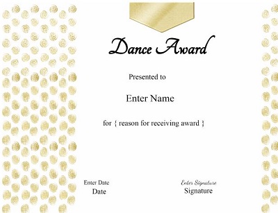 Printable Dance Certificate