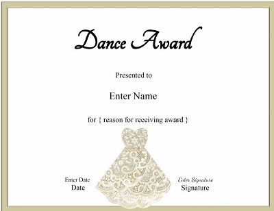 Dance Certificate PDF