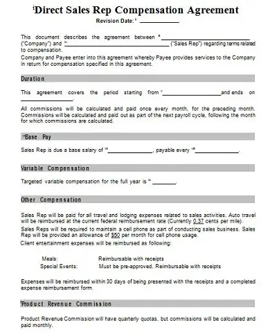 compensation package template