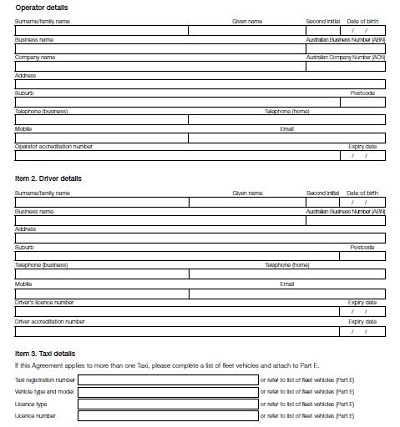 taxicab lease agreement