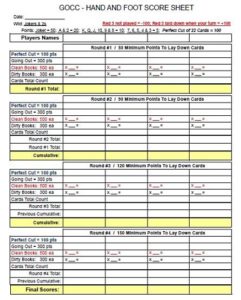 14+ Free Hand and Foot Score Sheet » Template Republic