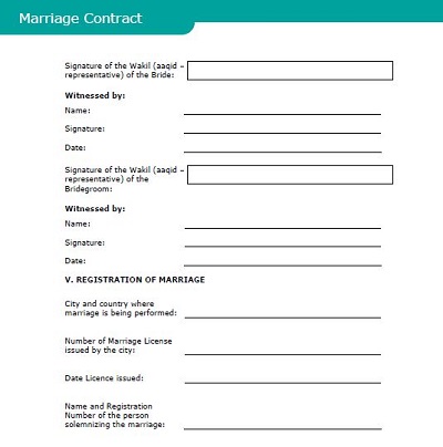 Marriage Contract Format