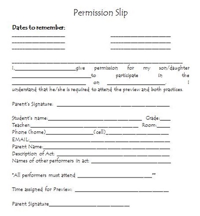 lds permission slip