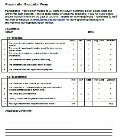 conference evaluation template