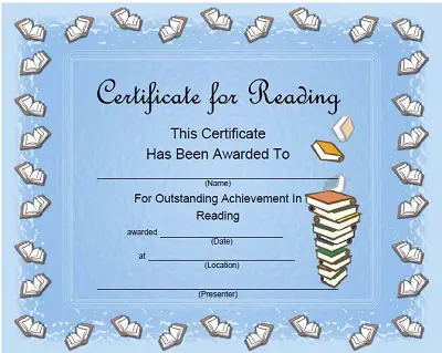 Certificate of Reading