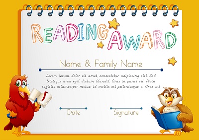 Reading Certificate For Children