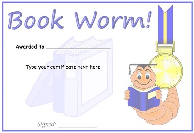 Bookworm Certificate Template