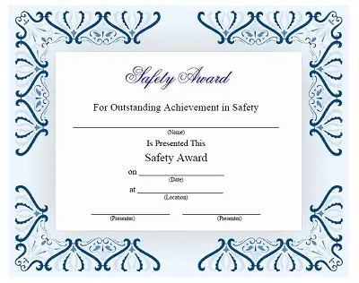 final fire safety certificate template