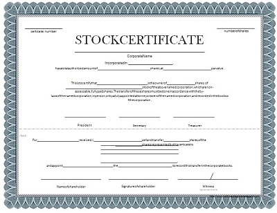 stock certificate templates free