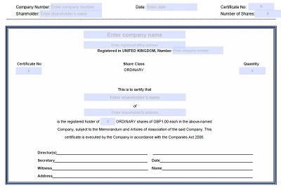 free stock certificate template microsoft word