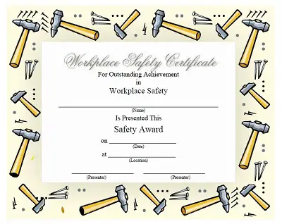 safety awards certificate templates