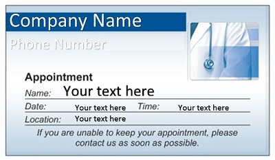 sample appointment cards