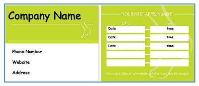 appointment reminder cards template
