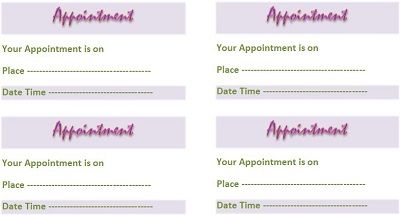 free printable appointment reminder cards