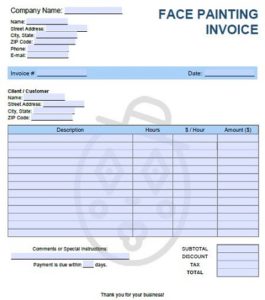 19+ Free Artist Invoice Templates » Template Republic