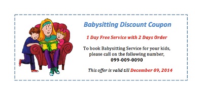 Baby Sitting Coupon Template PDF
