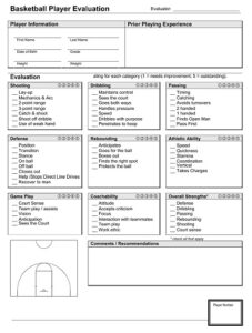 44+ Free Printable Player Evaluation Form Templates (PDF, MS Excel ...