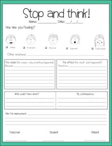 22+ Free Printable Behavior Reflection Sheet Templates » Template Republic