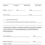 Printable Medical Clearance Form Template