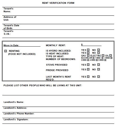 landlord verification form