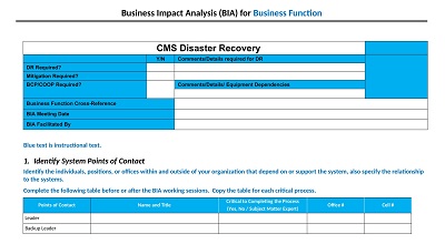 Business Impact Analysis (BIA) Steps