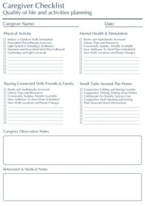 26+ Free Printable Caregiver Daily Checklist Templates (PDF) » Template ...