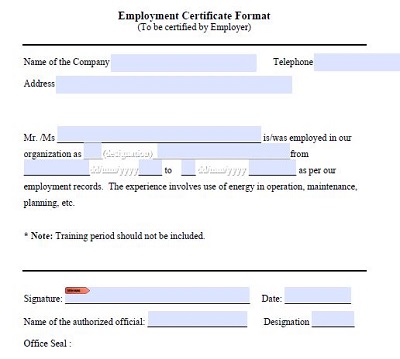 certificate of employment template free