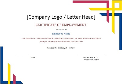 sample certificate of employment for resigned employee