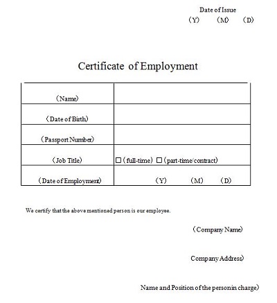 certificate of employment template free download