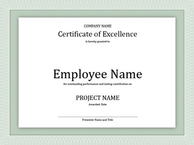 award of excellence template