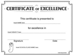 20+ Free Certificate of Excellence Templates » Template Republic