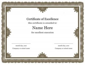 20+ Free Certificate of Excellence Templates » Template Republic