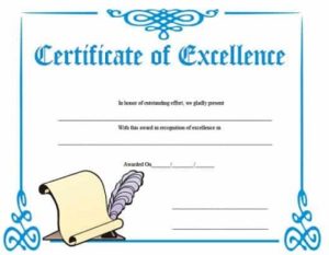 20+ Free Certificate Of Excellence Templates » Template Republic