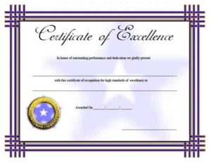 20+ Free Certificate of Excellence Templates » Template Republic