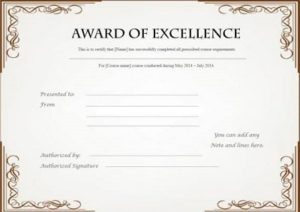 20+ Free Certificate of Excellence Templates » Template Republic