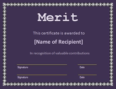 certificate of merit for students