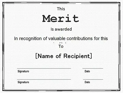 what is a certificate of merit in high school